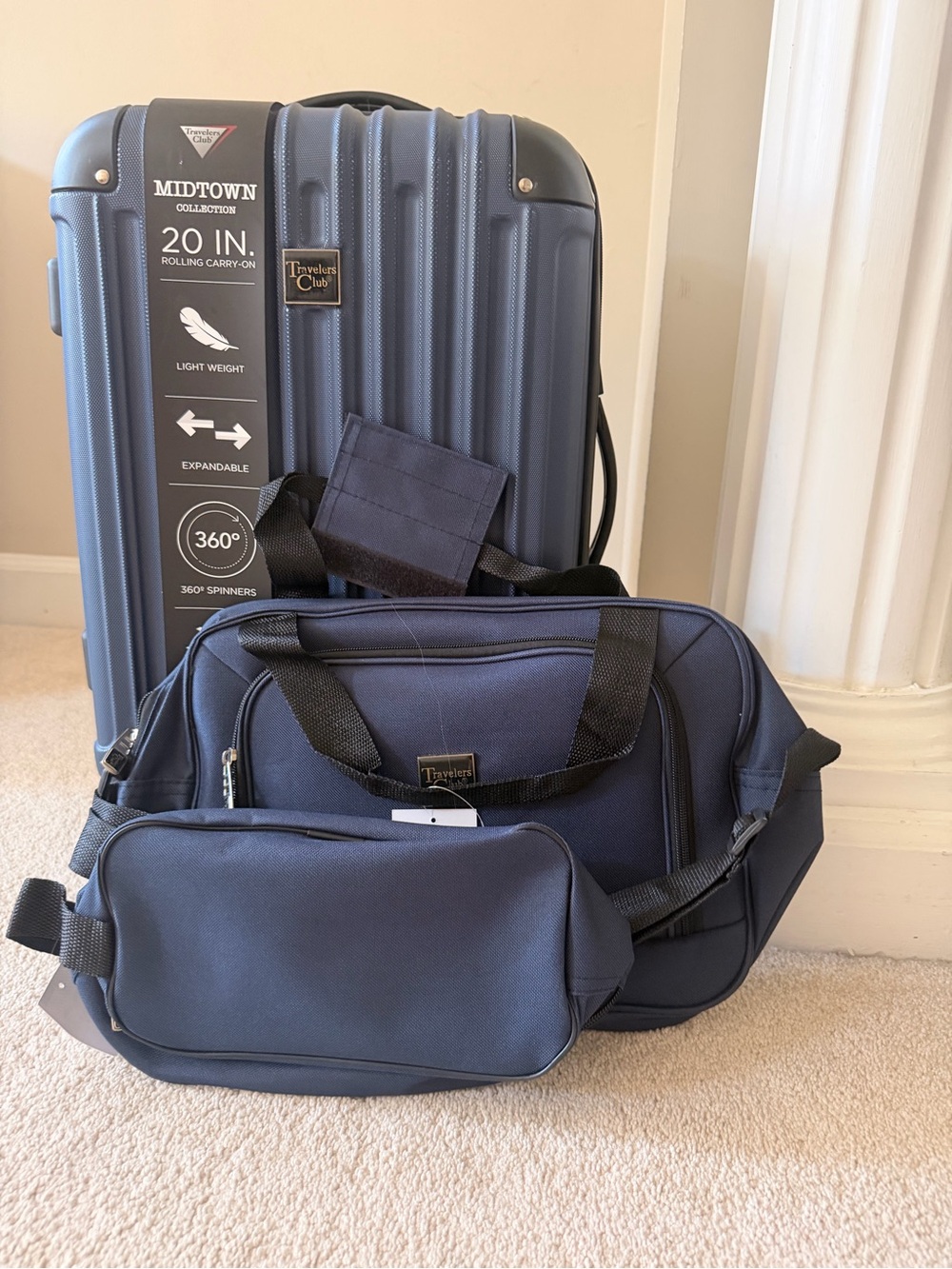 Travels Collection Midtown 3-Piece Luggage Set - Navy